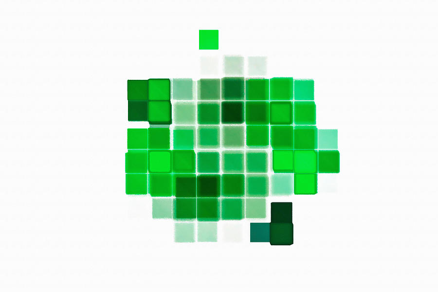 Cubes Abstract Green Digital Art by Don Northup