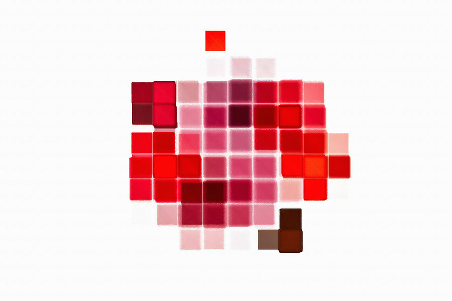 Cubes Abstract Red Digital Art by Don Northup