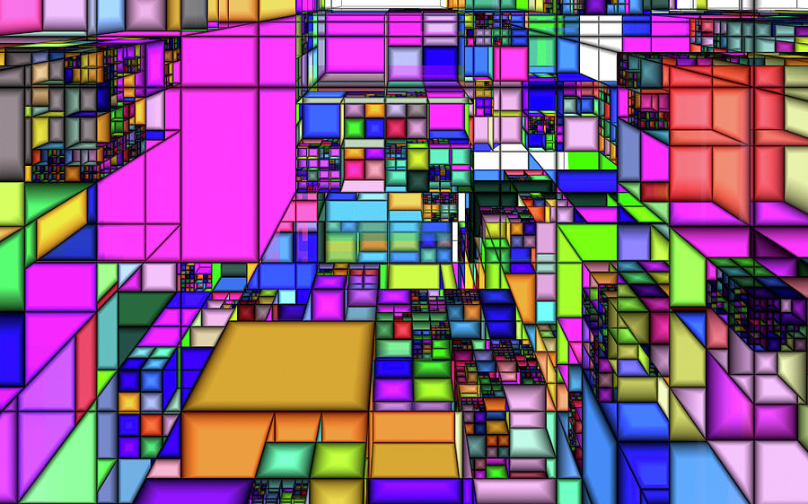 Abstract Digital Art - Cubicles by Gary Blackman