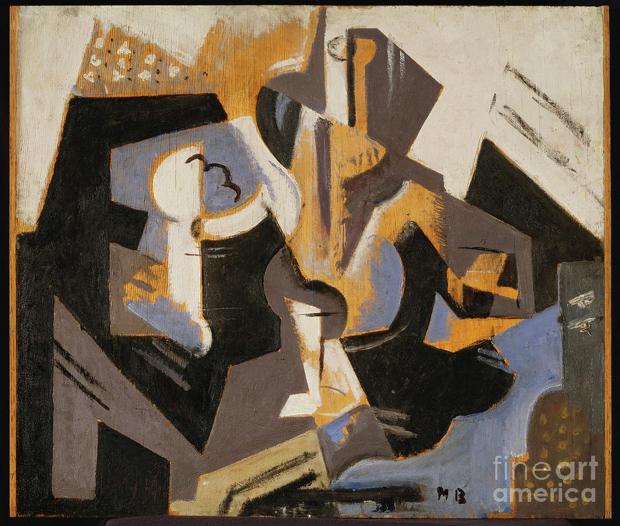Cubist Still Life In Blue And Grey, C.1917 Painting by Maria Blanchard