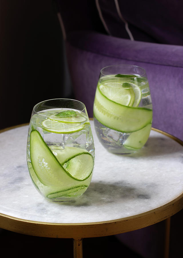 Cucumber And Lime Soda Water Photograph by Severien Vits