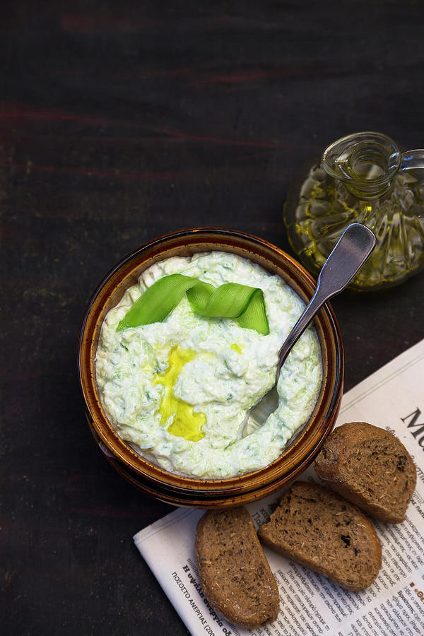 Cucumber Dip With Olive Oil Photograph by Adel Bekefi