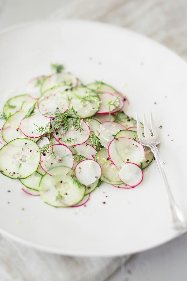Cucumber & Radish Salad With Dill detox Photograph by Jan Wischnewski