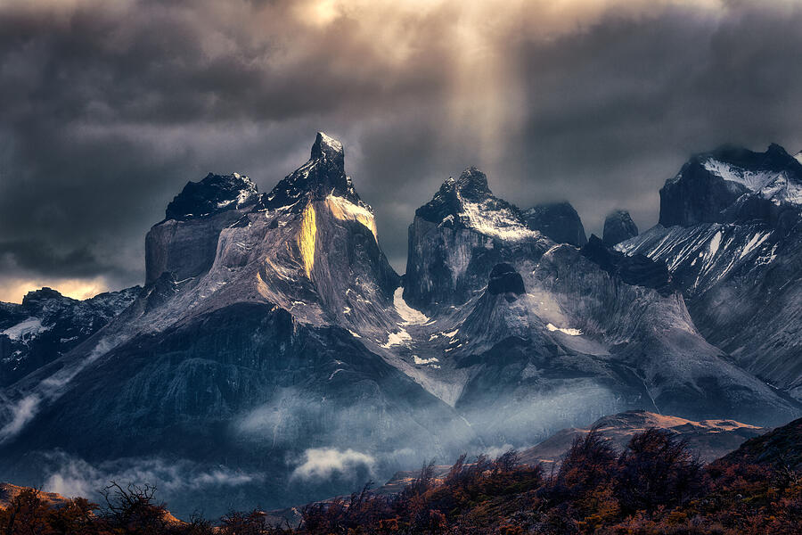 Mountain Photograph - Cuernos Del Paine by Ricardo Gayan