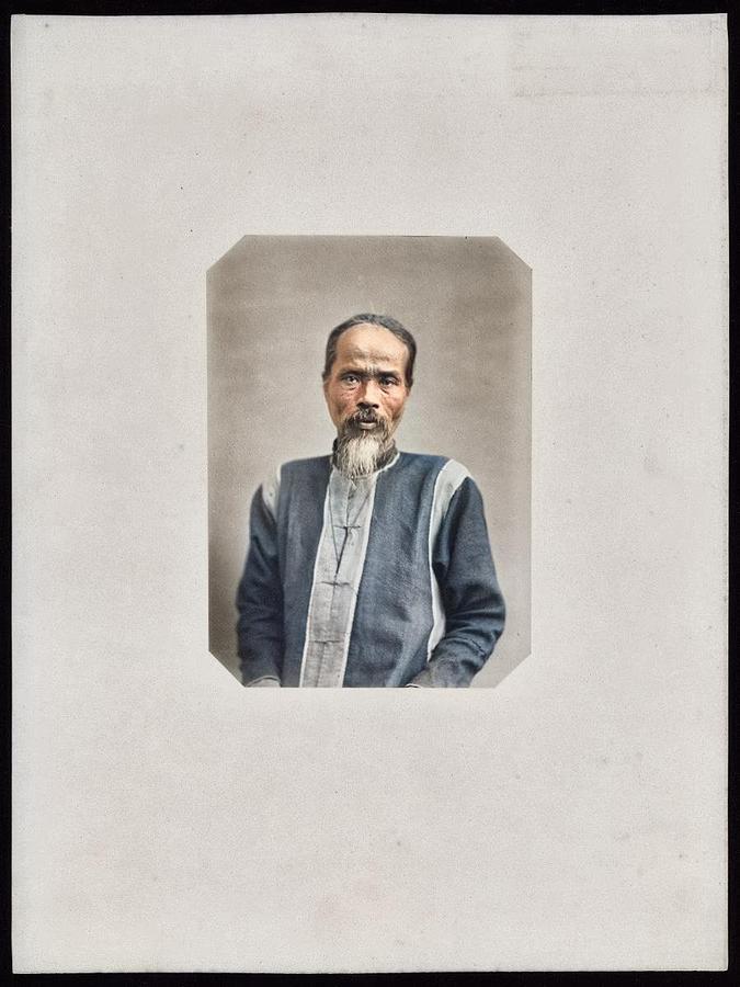 Cui Giam Ihenh, 1865 By Jacques-philippe Potteau, 1807-1876 Albumen Prints 2 Colorized By Ahmet Asar Painting