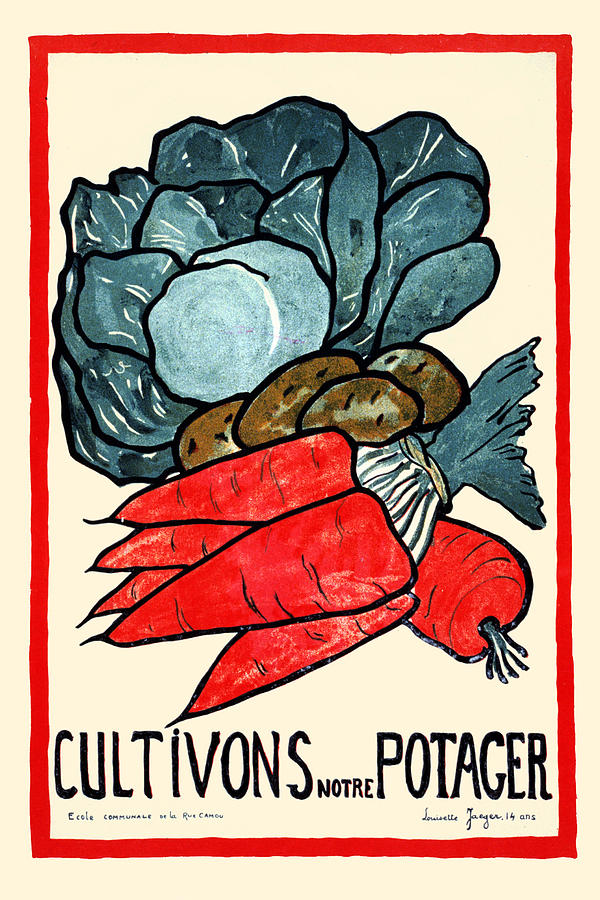 Cultivons notre potager Painting by Jaeger, Louisette