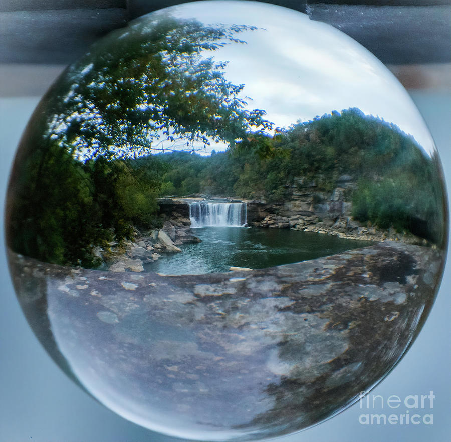 Cumberland Falls Through a Glass Ball Photograph by Randy J Heath