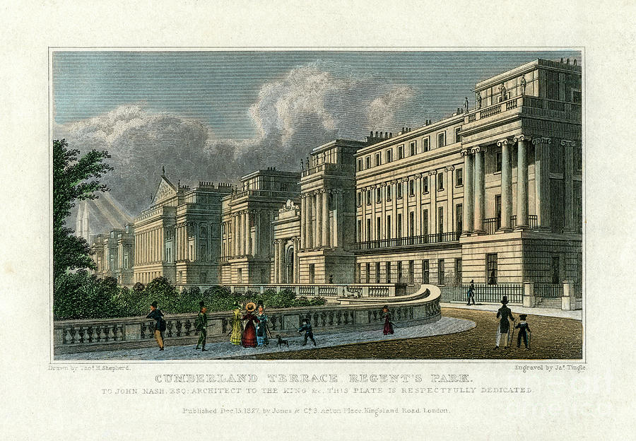 Cumberland Terrace, Regents Park Drawing by Print Collector