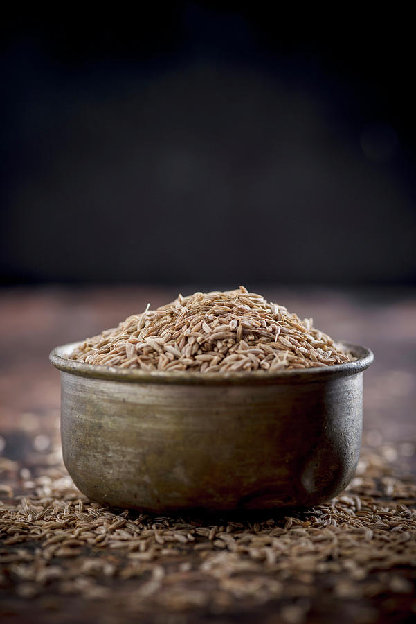 Cumin Seeds In A Metal Bowl Photograph by Nitin Kapoor