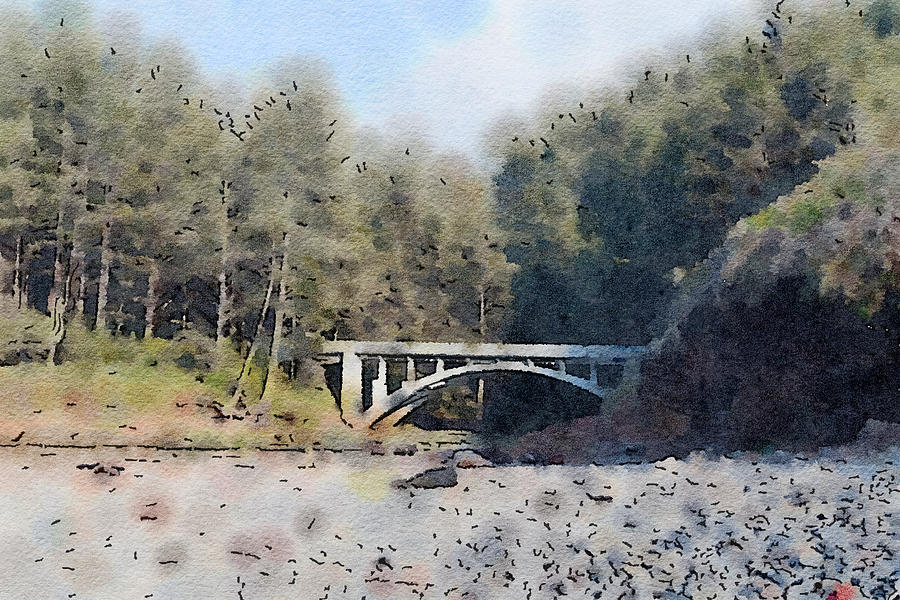 Cummins Creek Bridge Painting by Bonnie Bruno