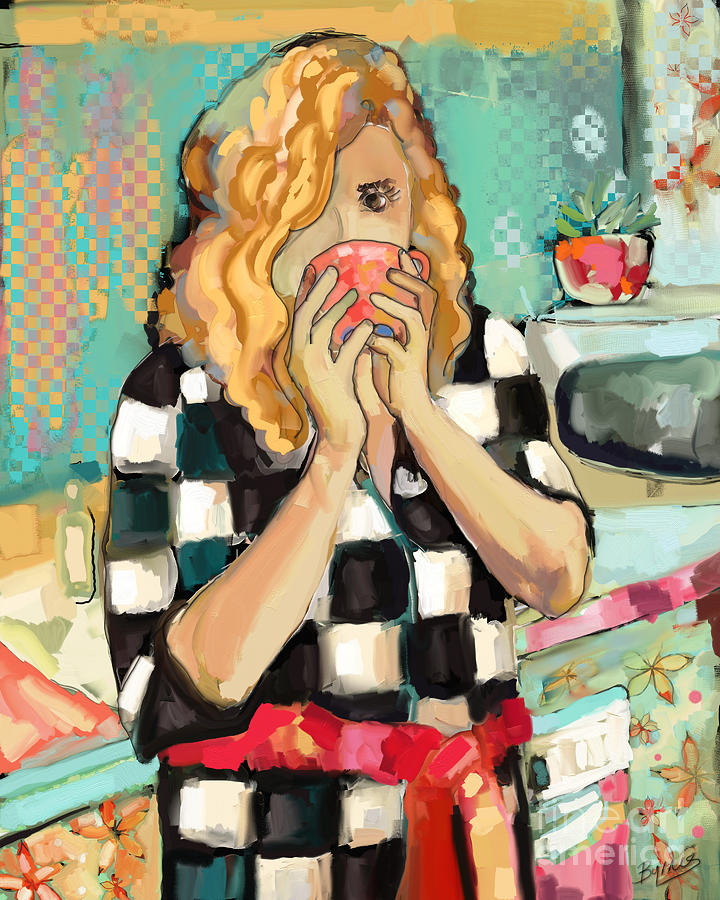 Cup of Ambition Painting by Carrie Joy Byrnes