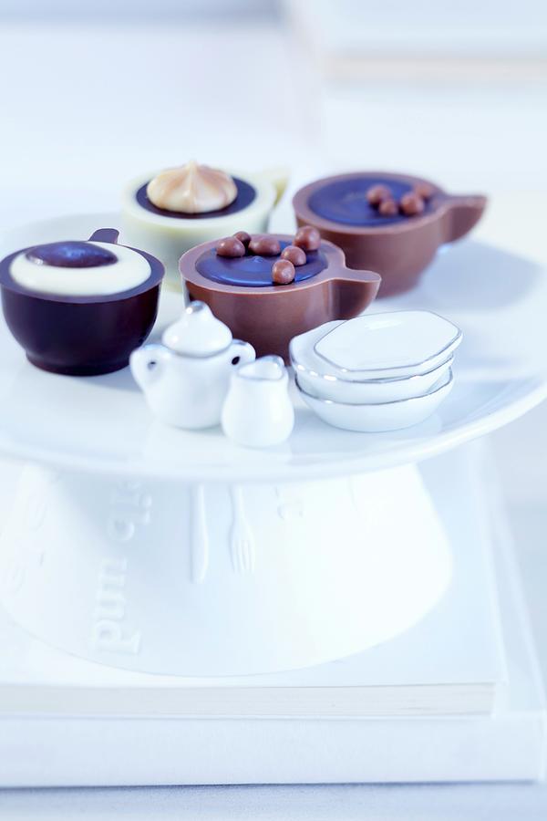 Cup-shaped Pralines With Dolls Crockery Photograph by Taube, Franziska