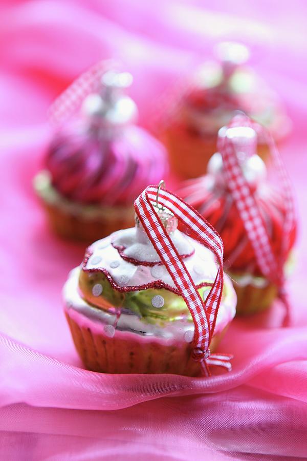 Cupcake Christmas Tree Baubles Photograph by Regina Hippel