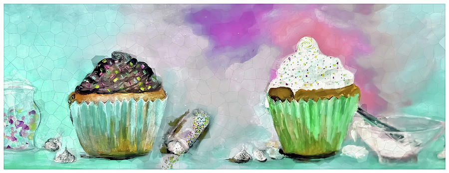 Cupcake Journal Painting Two Digital Art by Lisa Kaiser