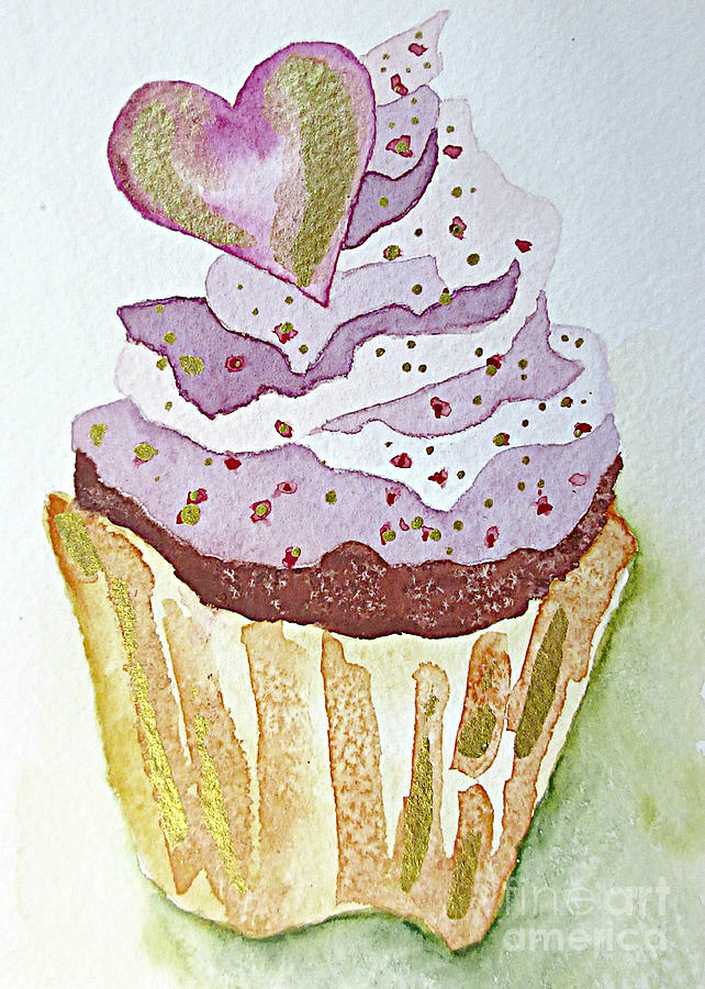 Cupcake Love Painting by Janet Cruickshank