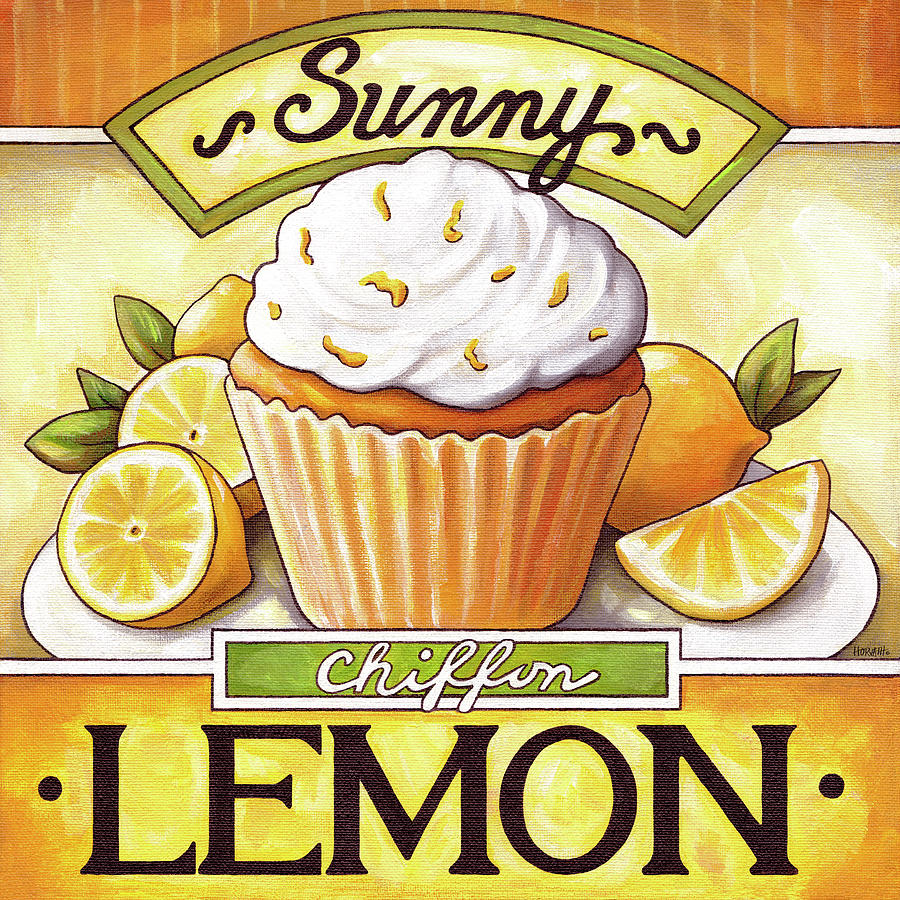 Cake Painting - Cupcake Sunny Lemon Chiffon by Cathy Horvath-buchanan