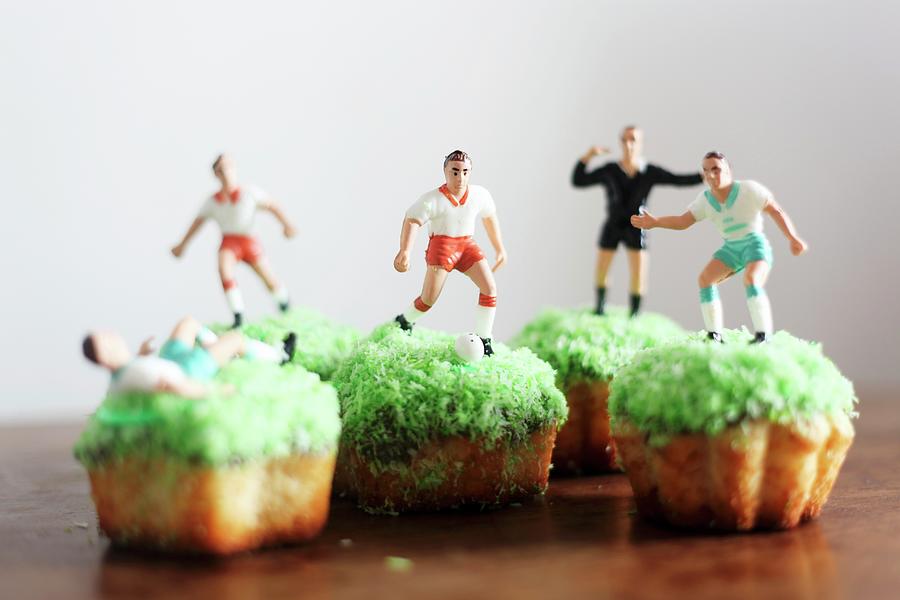 Cupcakes Decorated With Football Players Photograph by Isolda Delgado Mora