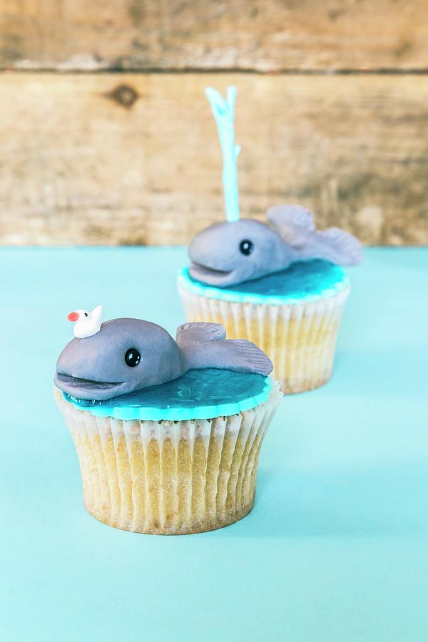 Cupcakes Decorated With Whales Photograph by Philip Mowbray And Hercules Cakehouse