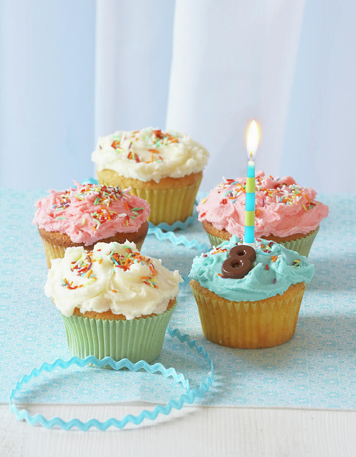 Cupcakes For A Childs Birthday Photograph by Sven C. Raben
