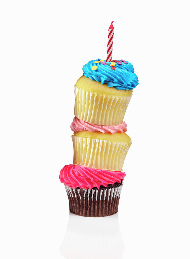 Cupcakes In A Stack Photograph by Lew Robertson