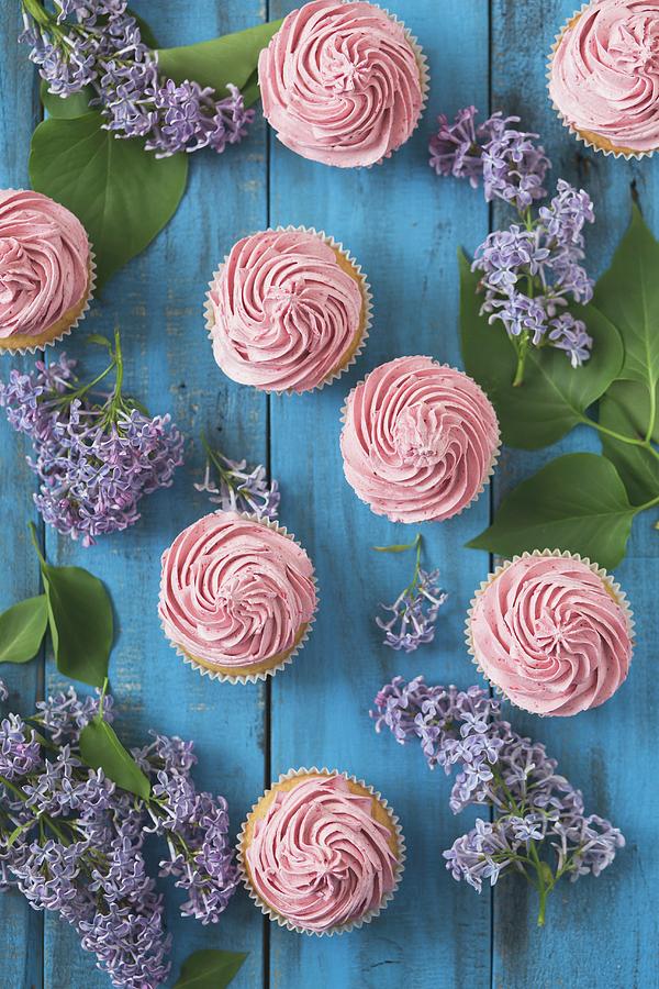 Cupcakes With Raspberry Cream Photograph by Malgorzata Laniak