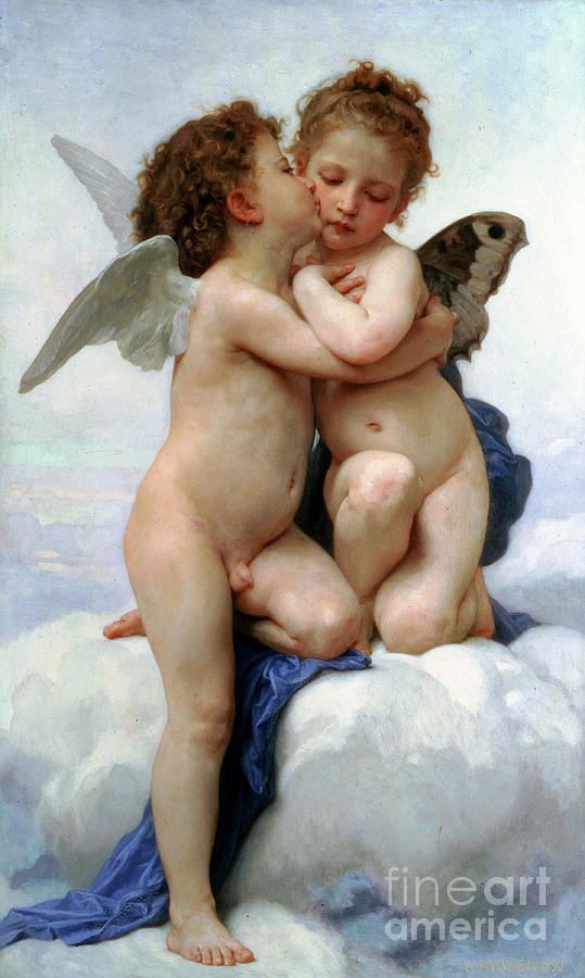Cupid And Psyche As Children, The First Drawing by Heritage Images