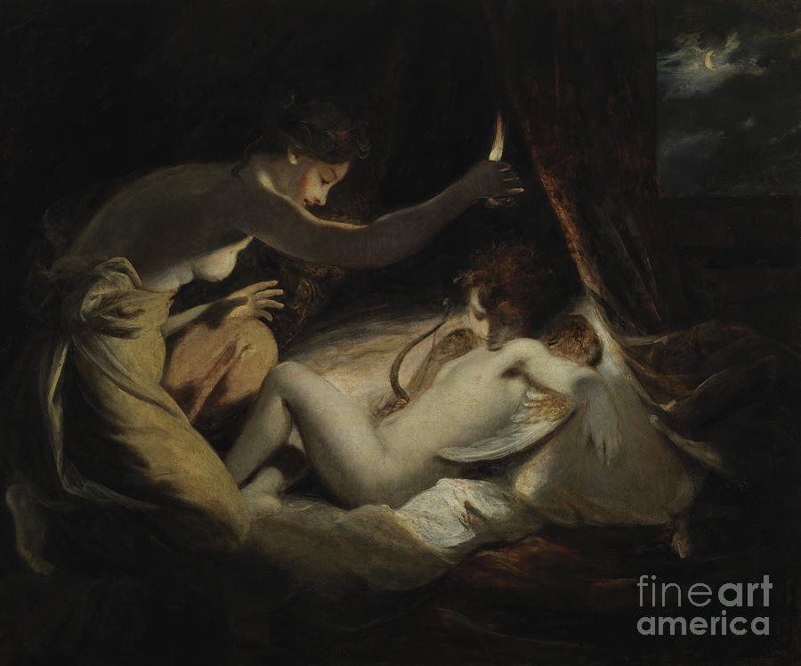 Cupid and Psyche, circa 1789 Painting by Joshua Reynolds