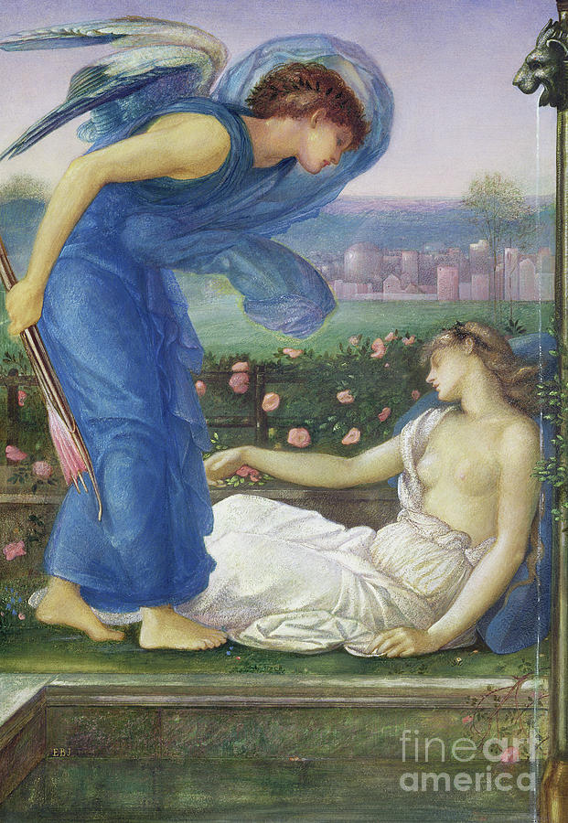 Cupid and Psyche, circa 1865 Painting by Edward Burne-Jones