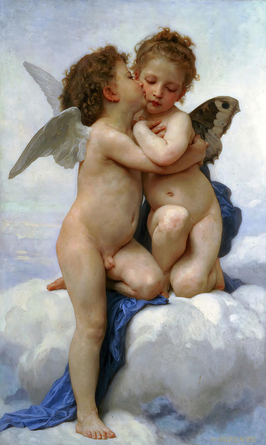 Cupid and Psyche Photograph by William Bouguereau