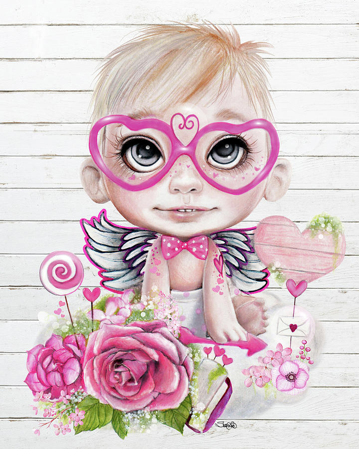Holiday Mixed Media - Cupid Valentine by Sheena Pike Art And Illustration