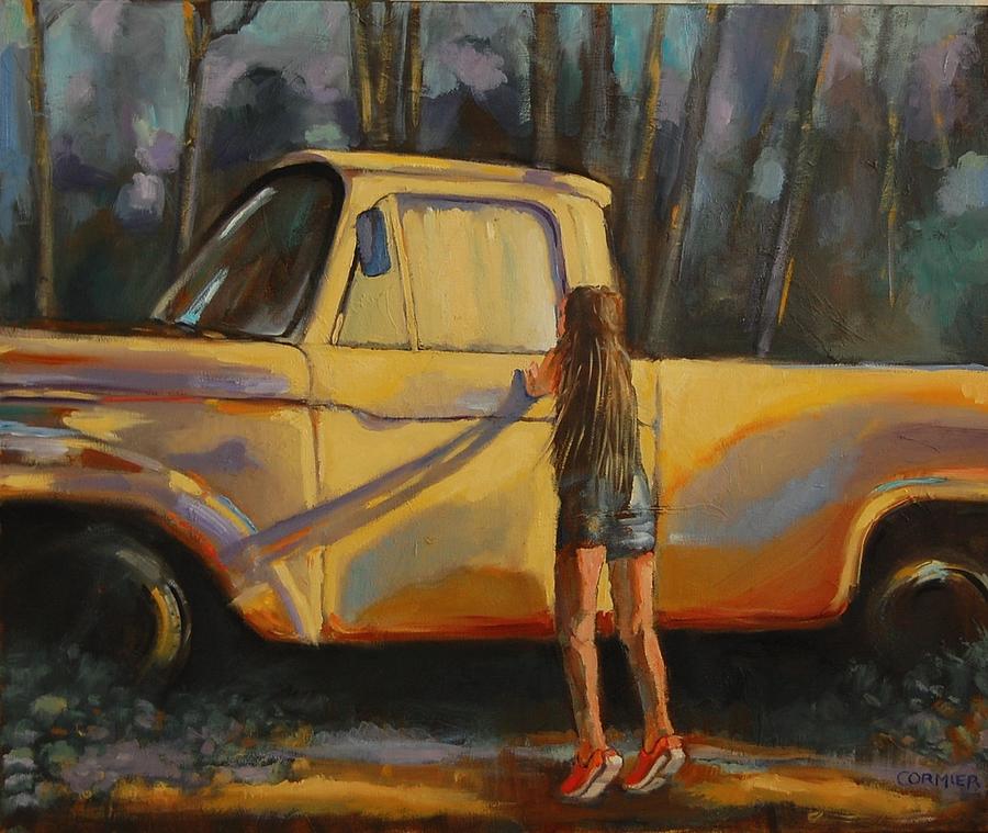 Curious About That Old Yellow Truck Painting By Jean Cormier