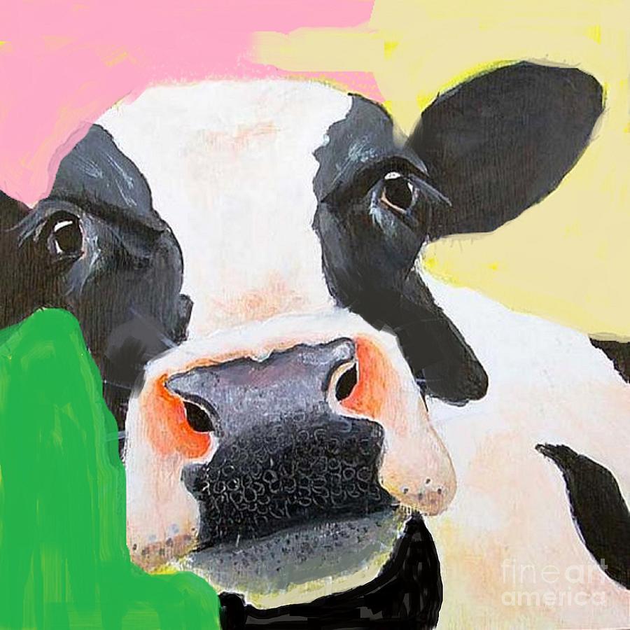Curious Cow Painting by Vesna Antic