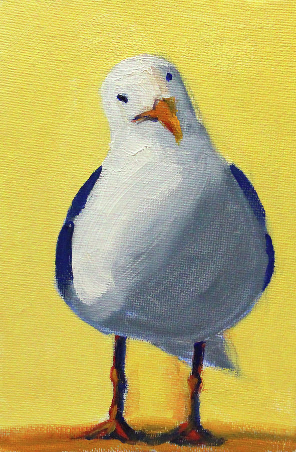 Curious Gull Painting by Nancy Merkle