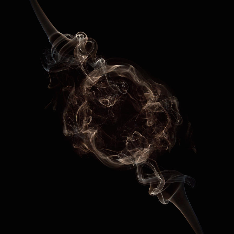 Curls Of Smoke Creating Circular Frame Digital Art by Chad Baker