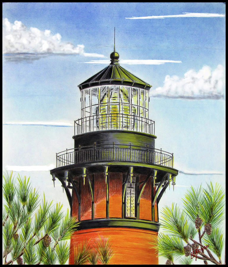 Duck Drawing - Currituck Lighthouse by Chad Brittain