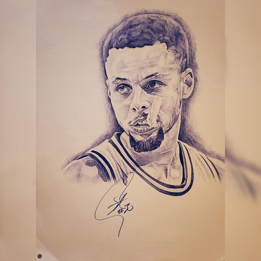 Step by Step How to Draw Stephen Curry : DrawingTutorials101.com