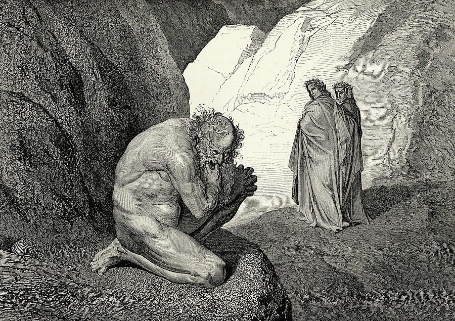 Gustave Dore Painting - Curst Wolf! Thy Fury Inward On Thyself Prey, And Consume Thee by Gustave Dore