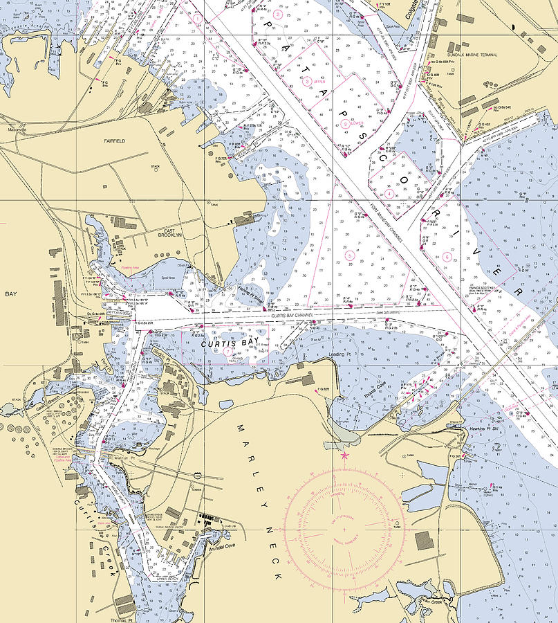 Curtis Bay-maryland Nautical Chart Mixed Media by Sea Koast | Pixels