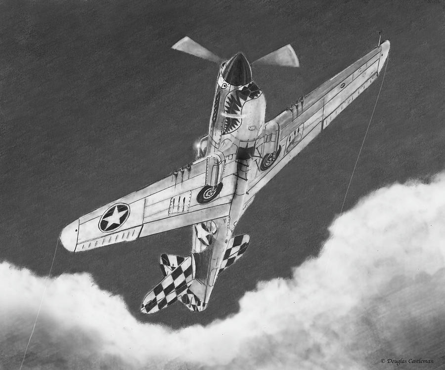 Curtiss P-40N Warhawk Drawing by Douglas Castleman