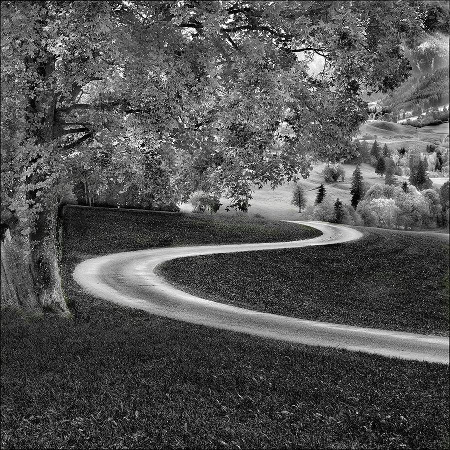 Curve Road With Landscape Photograph by Bronco - J. Heiligensetzer