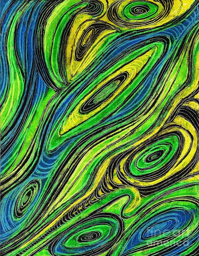 Abstract Painting - Curved Lines 5 by Sarah Loft
