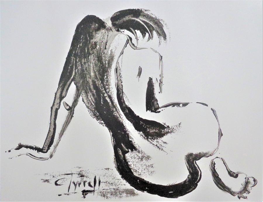 Female Nude Painting - Curves 31 - Female Nude by Carmen Tyrrell