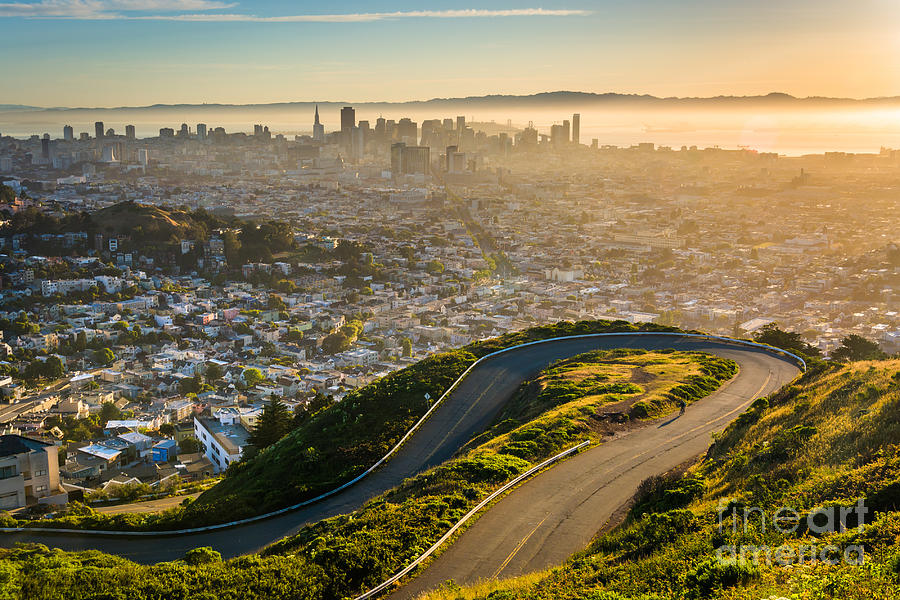 Francisco Photograph - Curvy Road And View Of Downtown At by Esb Professional Francisco Photograph - Curvy Road And View Of Downtown At by Esb Professional