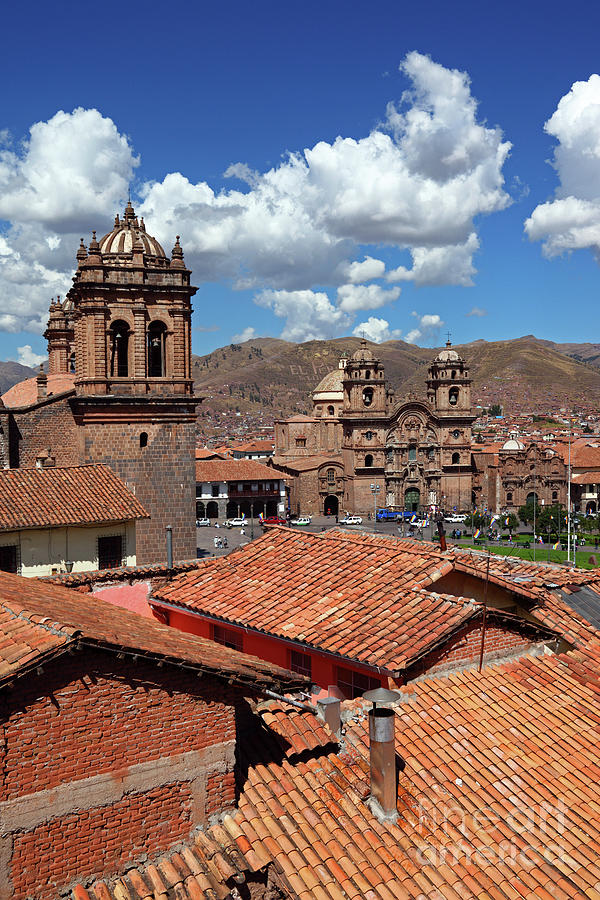 Cusco Cathedral and Rooftops Peru Photograph by James Brunker