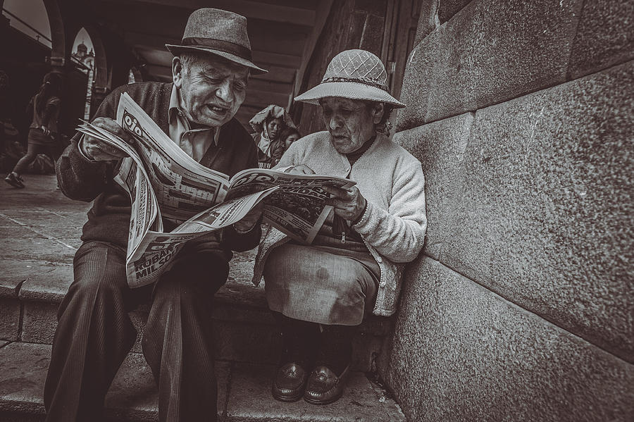 Walking Photograph - Cusco Street by Koji Morishige