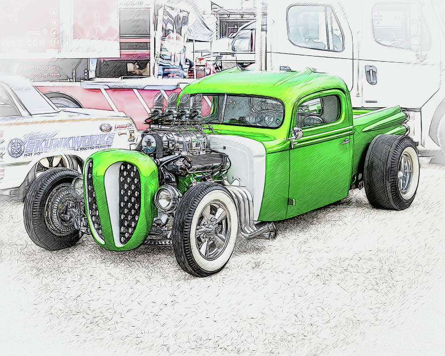 Custom Green Rod Digital Art By Wayne Brumley Pixels