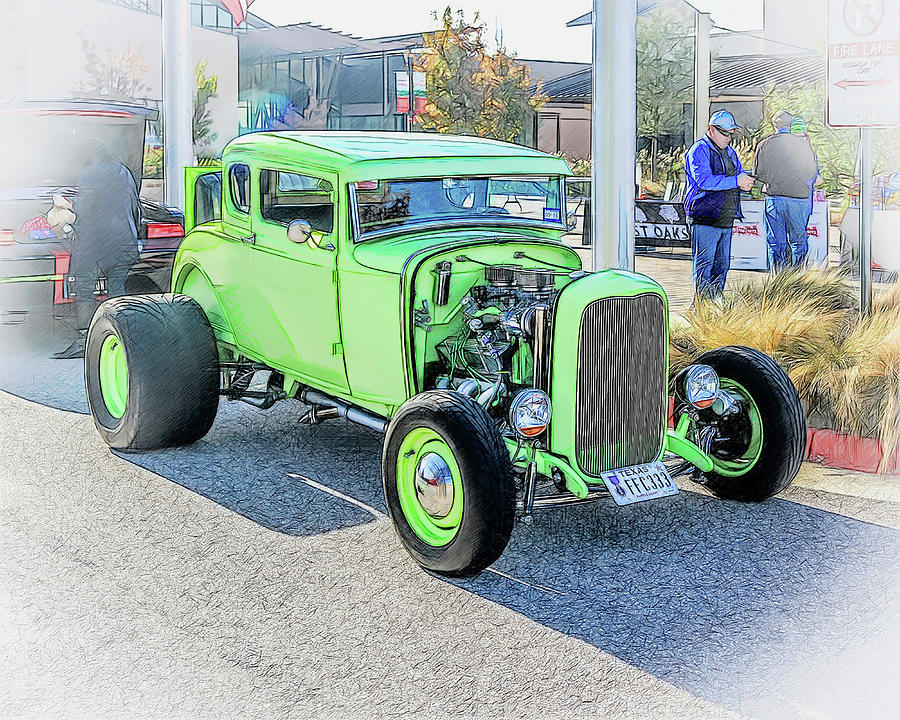 Custom Green Street Rod Digital Art By Wayne Brumley Pixels   Custom Green Street Rod Wayne Brumley 