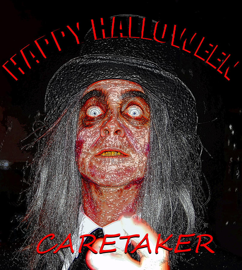 Custom Halloween card The Caretaker Mixed Media by David Lee Thompson