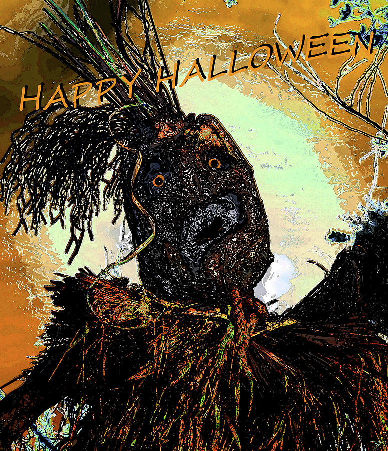 Custom Halloween card The Harvester Painting by David Lee Thompson