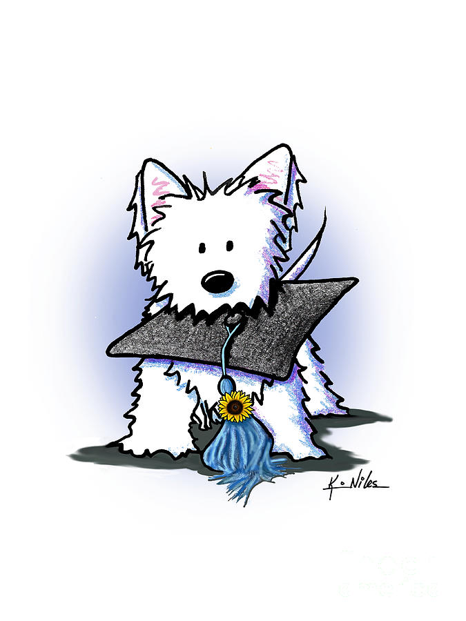 Graduation Mixed Media - Custom Kiniart Westie Graduate by Kim Niles Graduation Mixed Media - Custom Kiniart Westie Graduate by Kim Niles